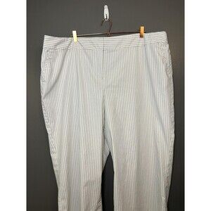 Lane Bryant Pants Womens 28 White Pinstripe Dress Straight Leg Lined Stretch